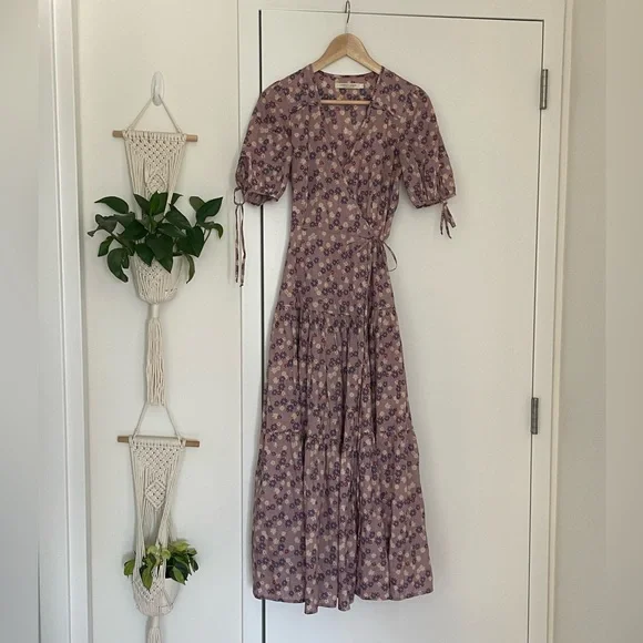 Christy Dawn Augusta Floral Maxi Dress in Purple and Pink Size Small - Picture 3 of 3